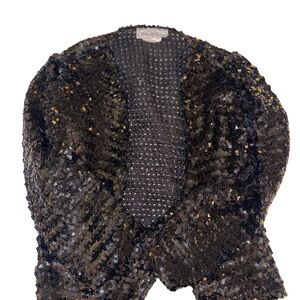 Saks Fifth Avenue Black Sequin Cardigan